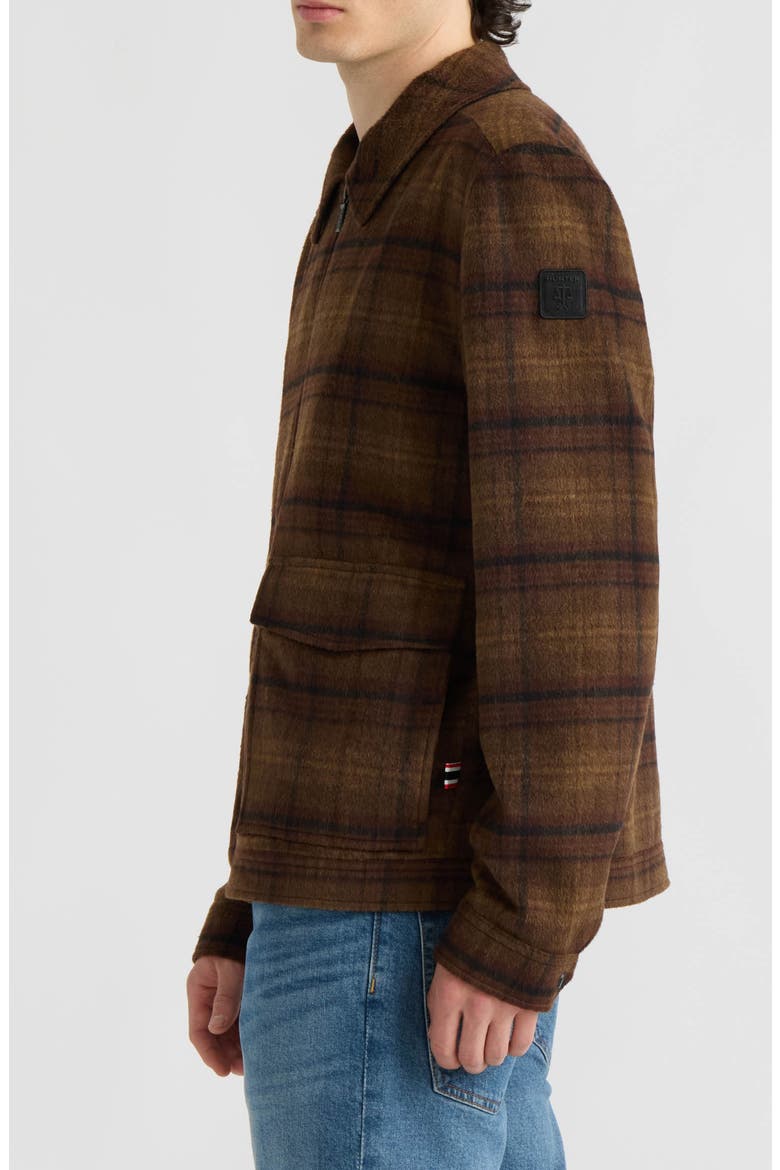 Samor Wool Blend Plaid Jacket, Alternate, color, BROWN
