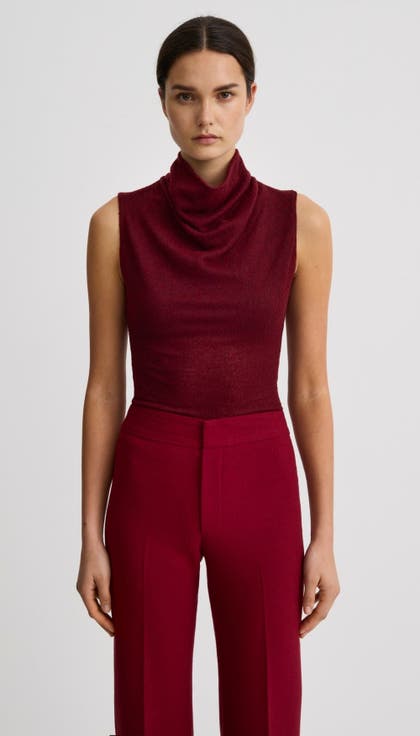 Cowl Neck Knit Shell