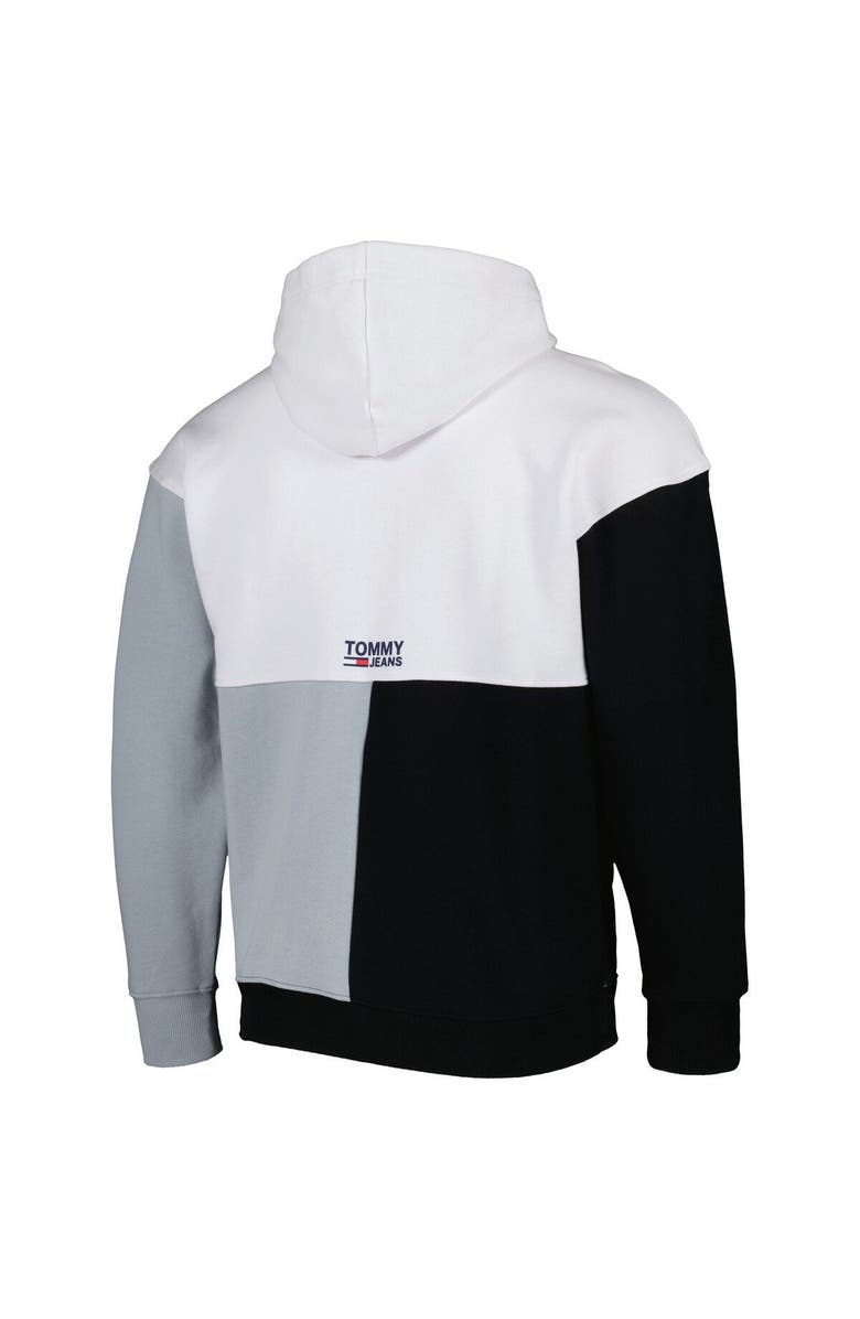 TOMMY JEANS Men's Tommy Jeans White/Black Brooklyn Nets Andrew Split Pullover Hoodie, Alternate, color, White