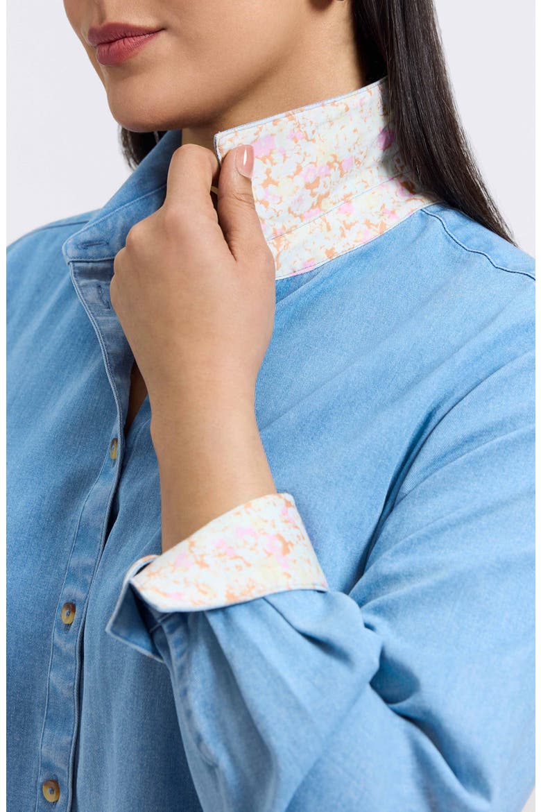 Margie Denim Button-Up Shirt, Alternate, color, BLEACH WASH