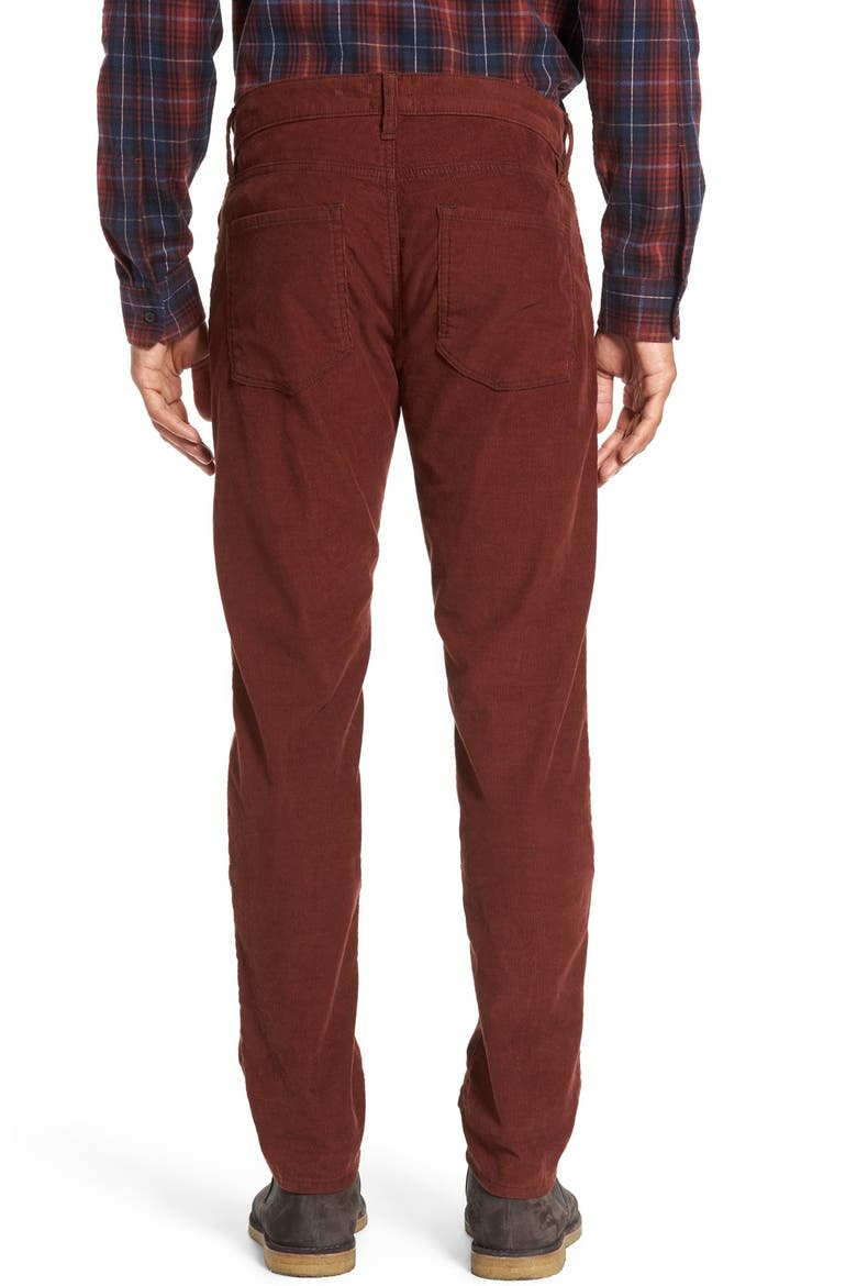 '718' Slim Fit Stretch Corduroy Pants, Alternate, color, BARK
