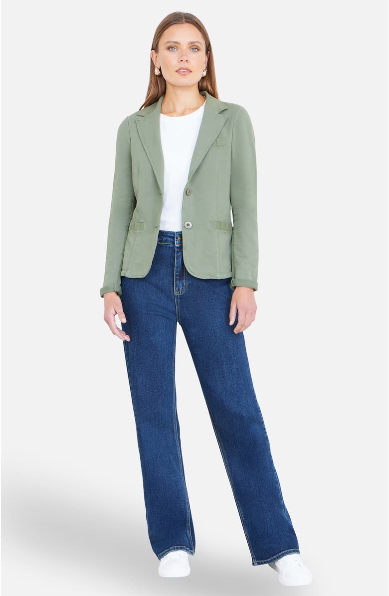 Yumi Stretch Cotton Blazer, Alternate, color, Khaki
