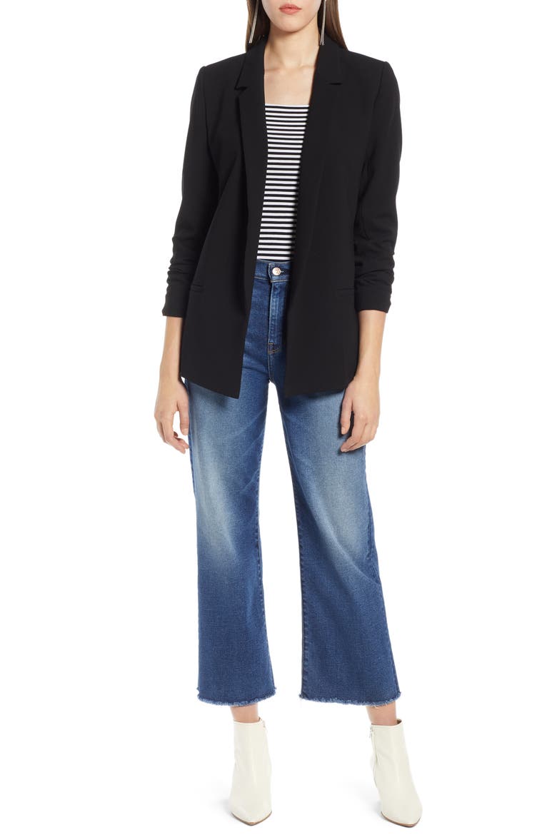 Open Front Blazer, Alternate, color, BLACK