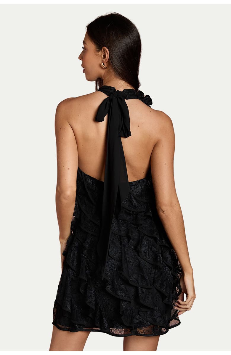Coast Lace Frill Mini Dress, Alternate, color, Black