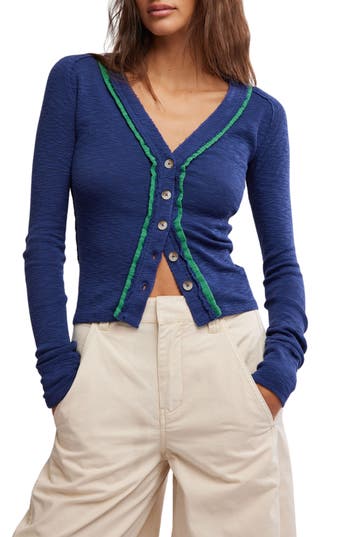 Free People Tipton Raw Edge Button-up Top
