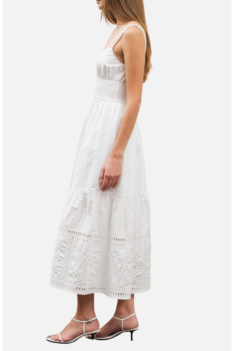 Sleeveless Tiered Midi Sundress, Alternate, color, WHITE