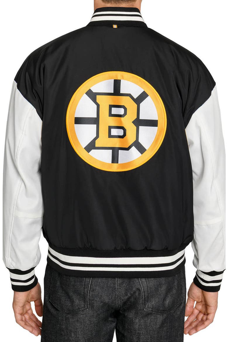 Boston Bruins Varsity Jacket, Alternate, color, BLACK