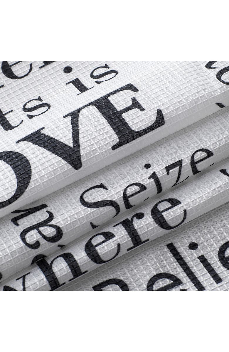 DAINTY HOME Love Phrases Textured Shower Curtain, Alternate, color, Black