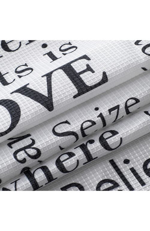 Dainty Home Love Phrases Textured Shower Curtain In White