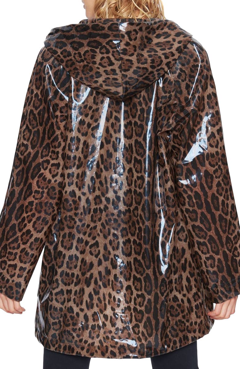 Pam & Gela Leopard Print Raincoat, Alternate, color,