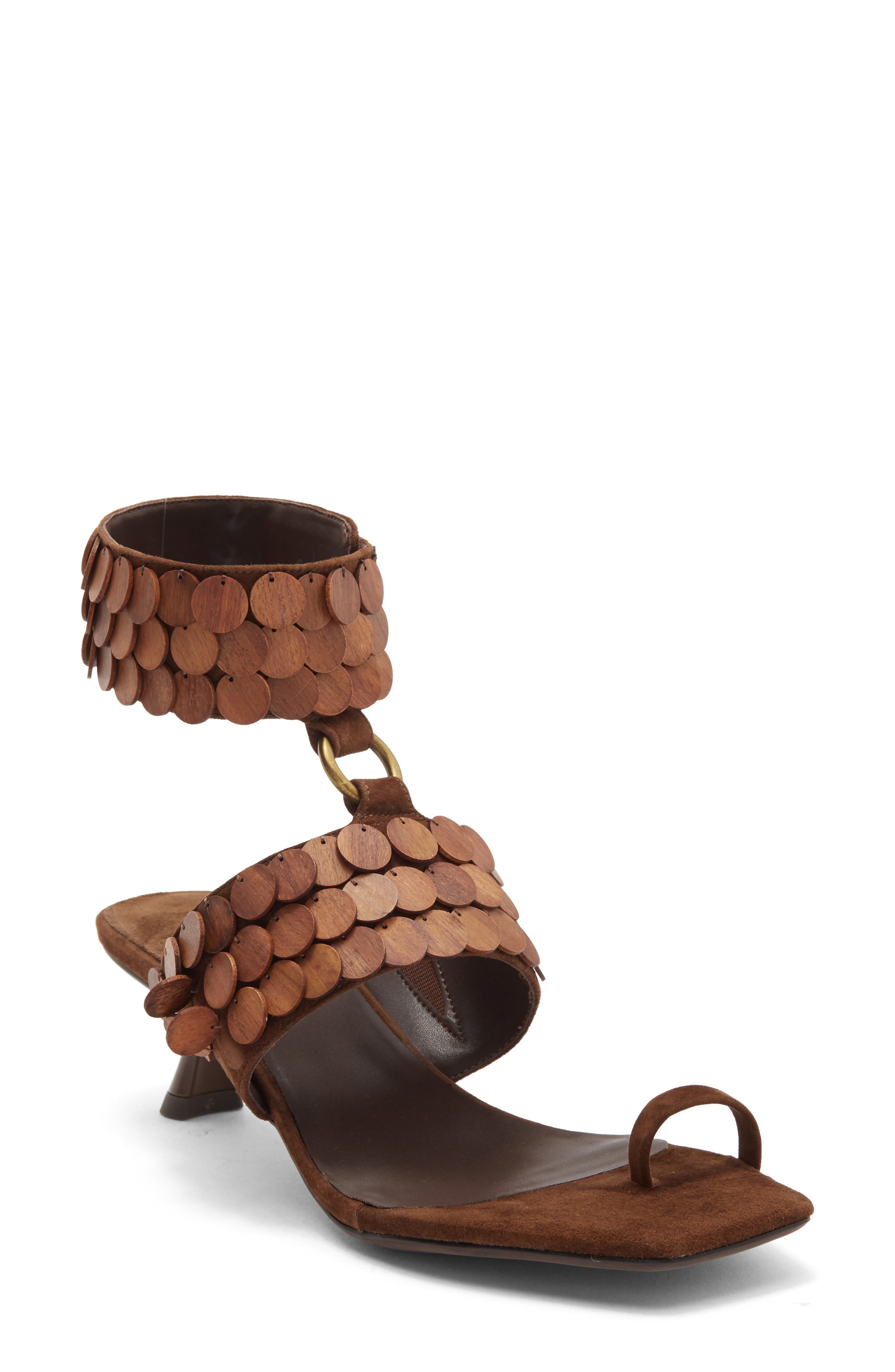 Jeffrey Campbell Coconut Ankle Strap Sandal, Main, color, Expresso Suede Combo