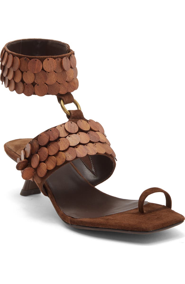 Jeffrey Campbell Coconut Ankle Strap Sandal, Main, color, Expresso Suede Combo