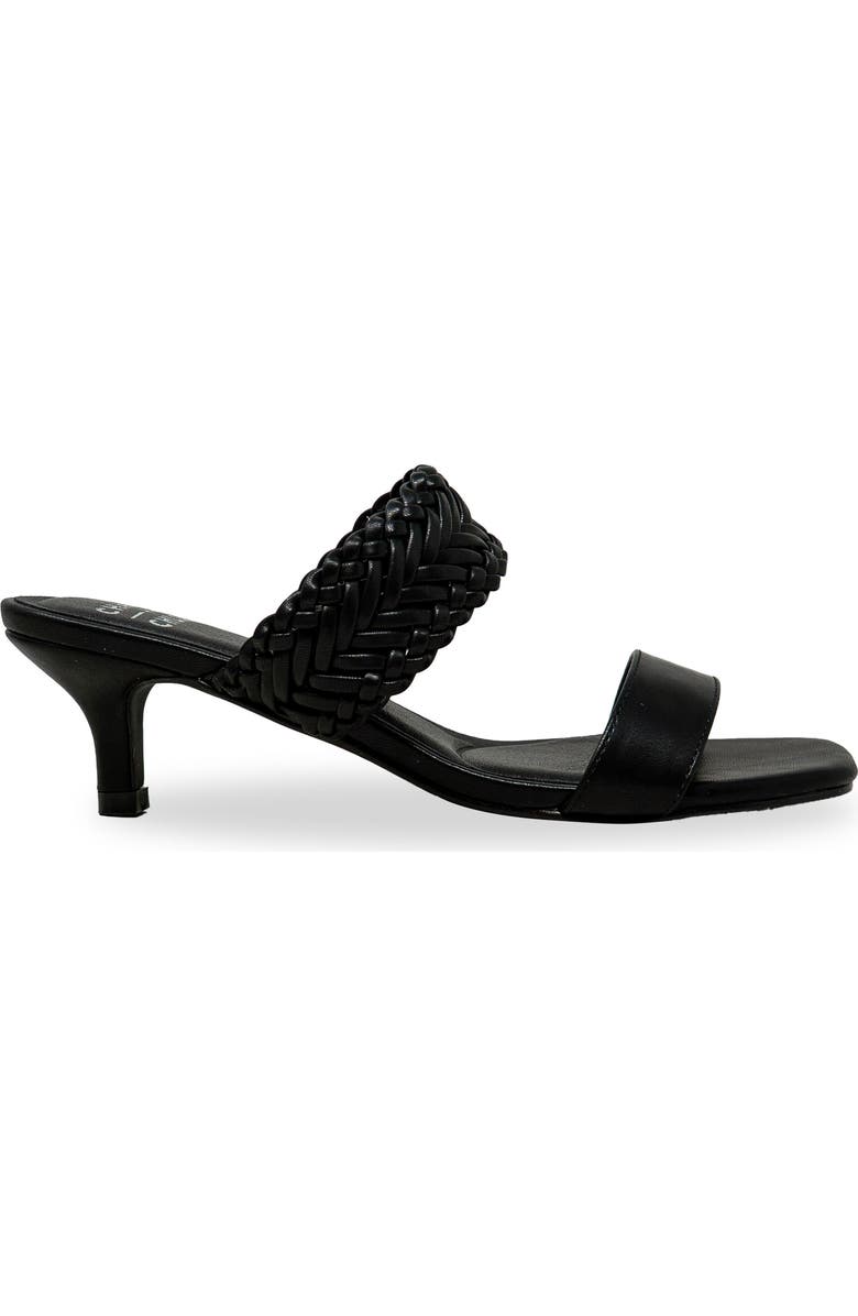 CHASE AND CHLOE Woven Double Strap Kitten Heel Sandal, Alternate, color, Black
