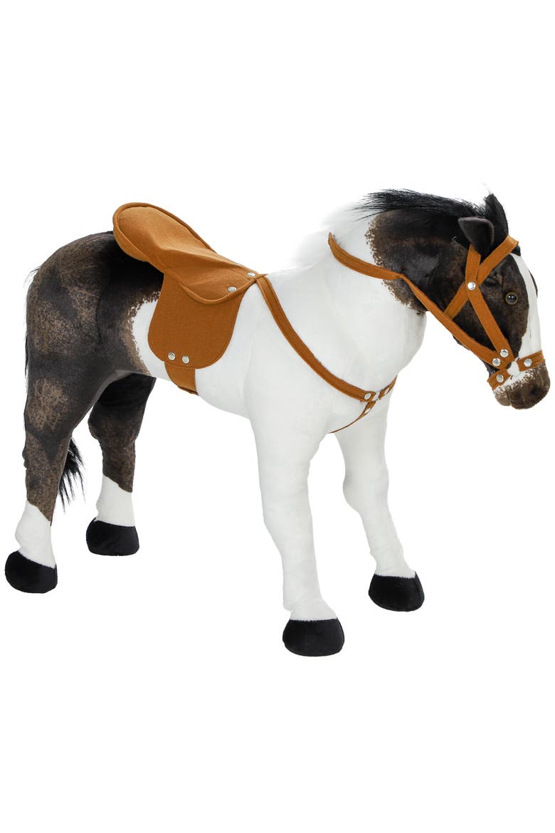 Kids Ride-on Horse, Stuffed, Neighing Sound, Padding, Main, color, Brown
