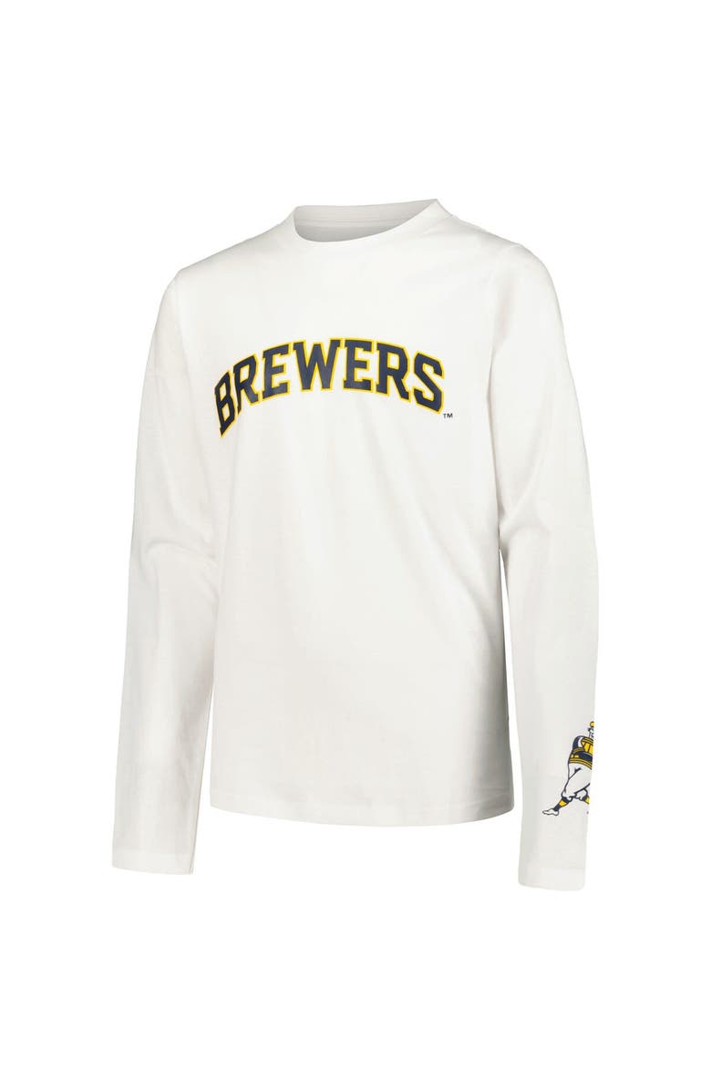 STITCHES Youth Stitches Navy/White Milwaukee Brewers T-Shirt Combo Set, Alternate, color, 