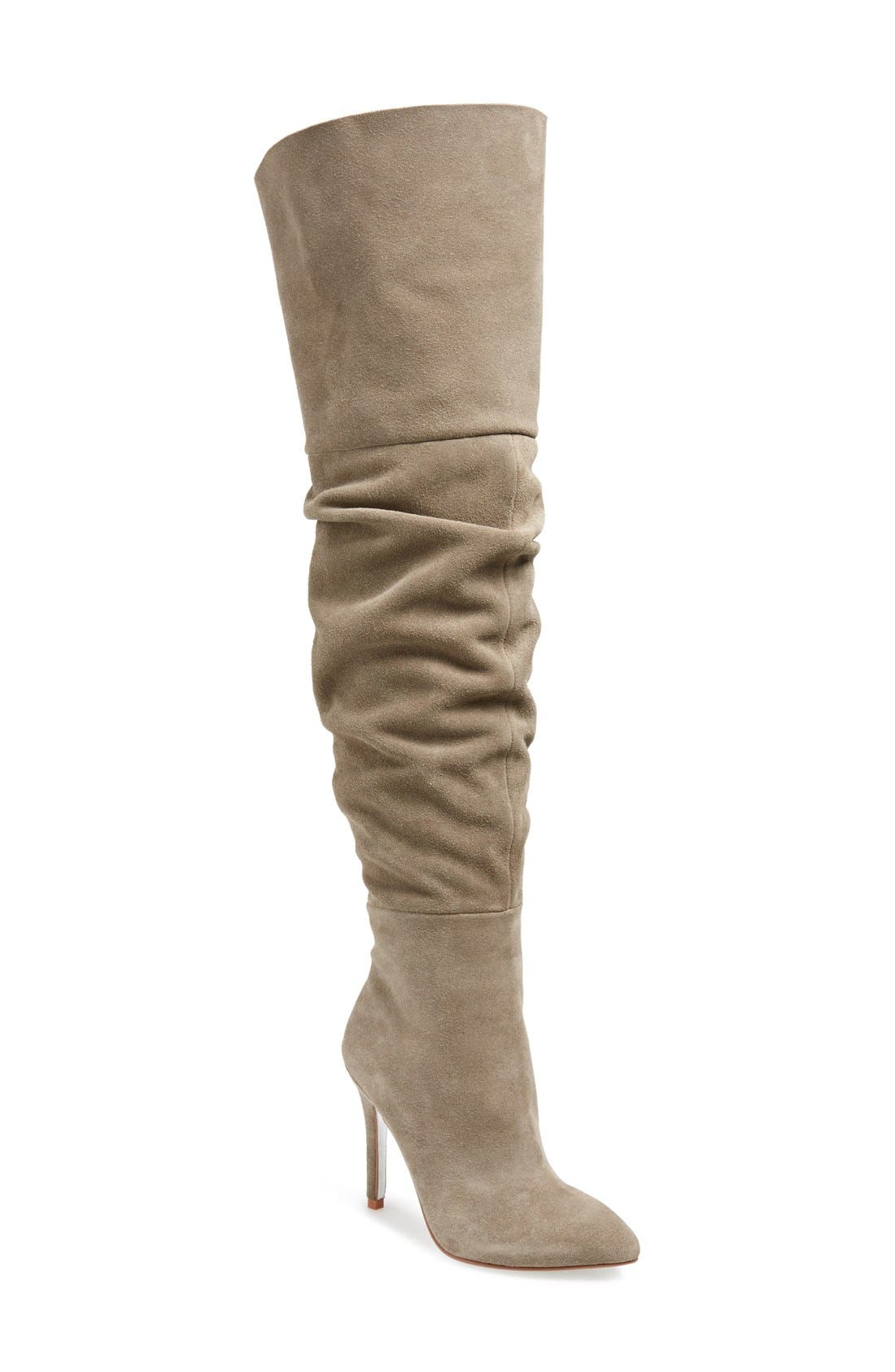 'Calissa' Over the Knee Slouch Boot, Main, color, GREY SUEDE