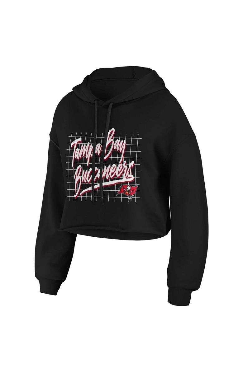 WEAR by Erin Andrews Women's WEAR by Erin Andrews Black Tampa Bay Buccaneers Domestic Cropped Pullover Hoodie, Alternate, color,