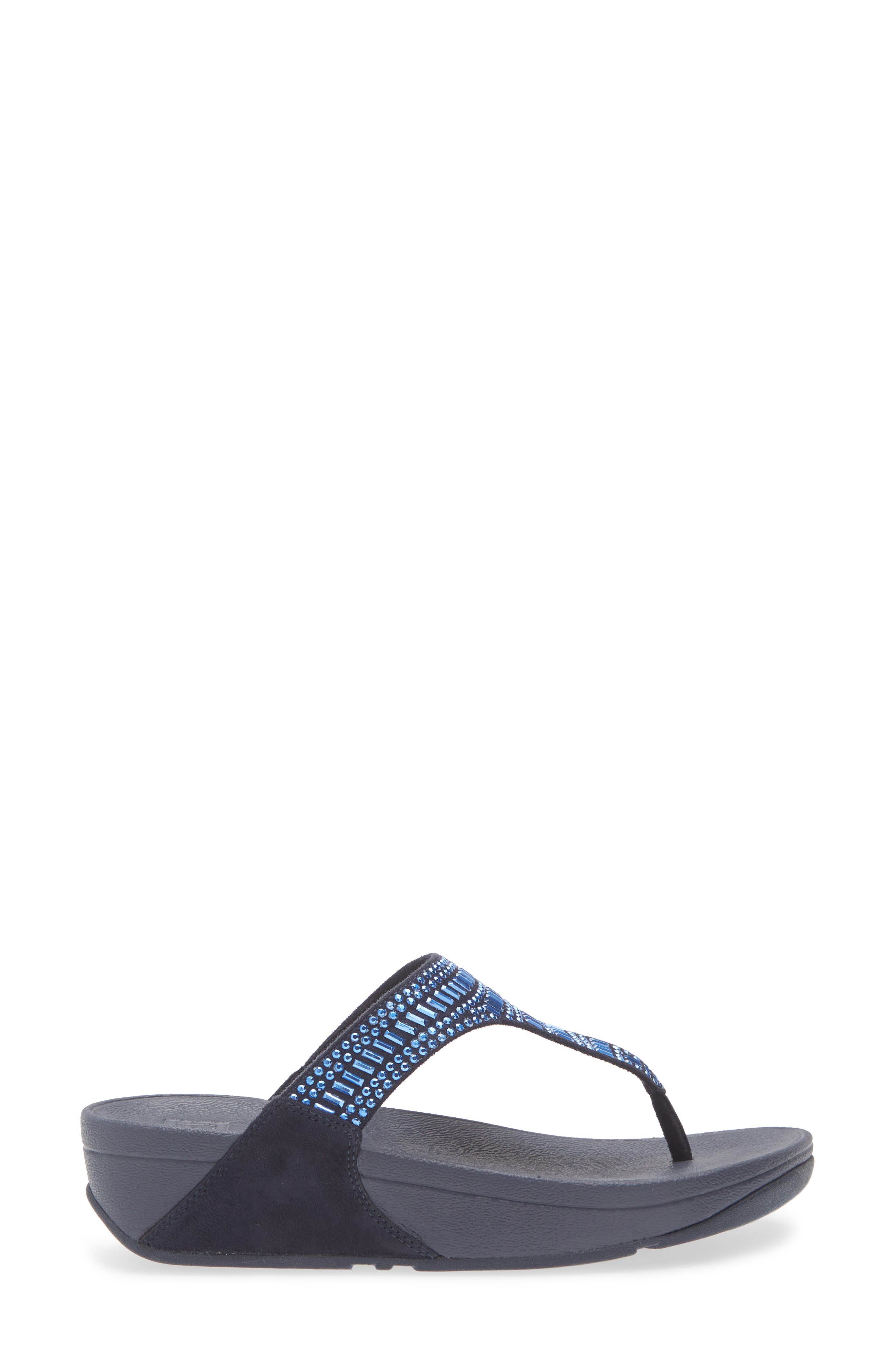 Crystal Wedge Flip Flop, Alternate, color, MIDNIGHT NAVY
