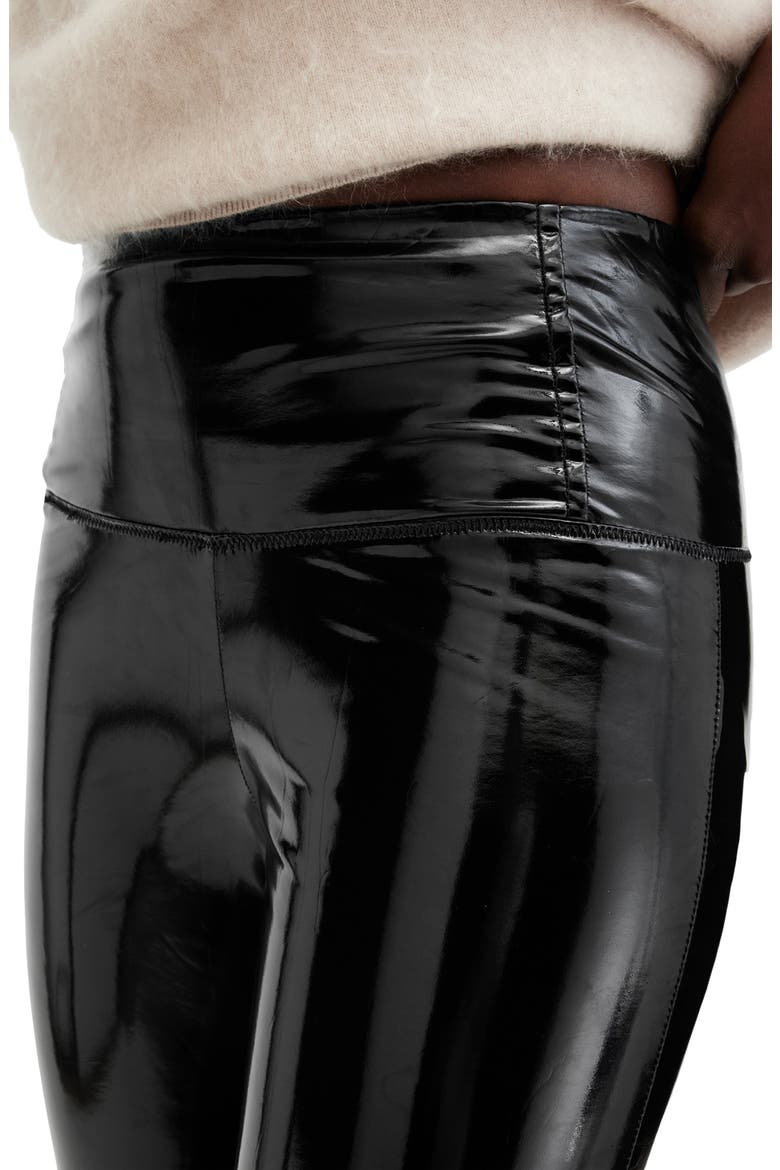 Cora Shine Patent Faux Leather Leggings, Alternate, color, BLACK