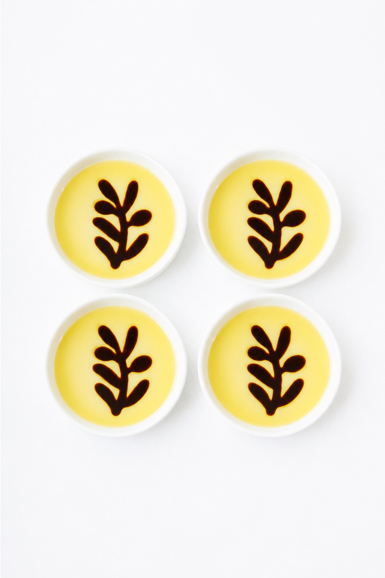 Olive Oil and Balsamic Vinegar Individual Olive Branch Dipping Plates, Set of 4, Alternate, color, White