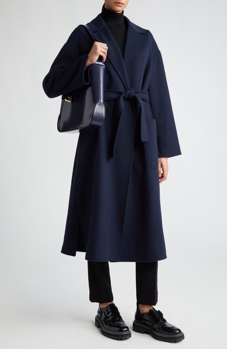 Max Mara Nina Belted Double Face Wool Coat, Alternate, color,