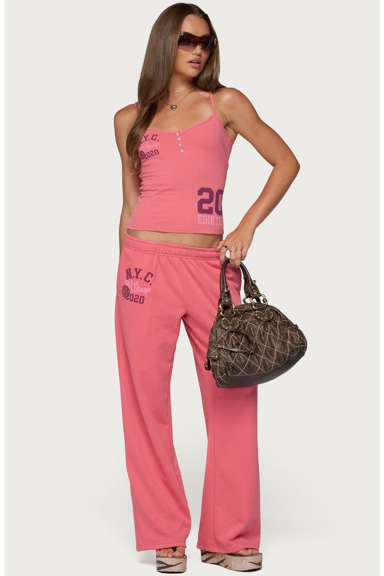 2020 Graphic Wide Leg Sweatpants, Alternate, color, PINK