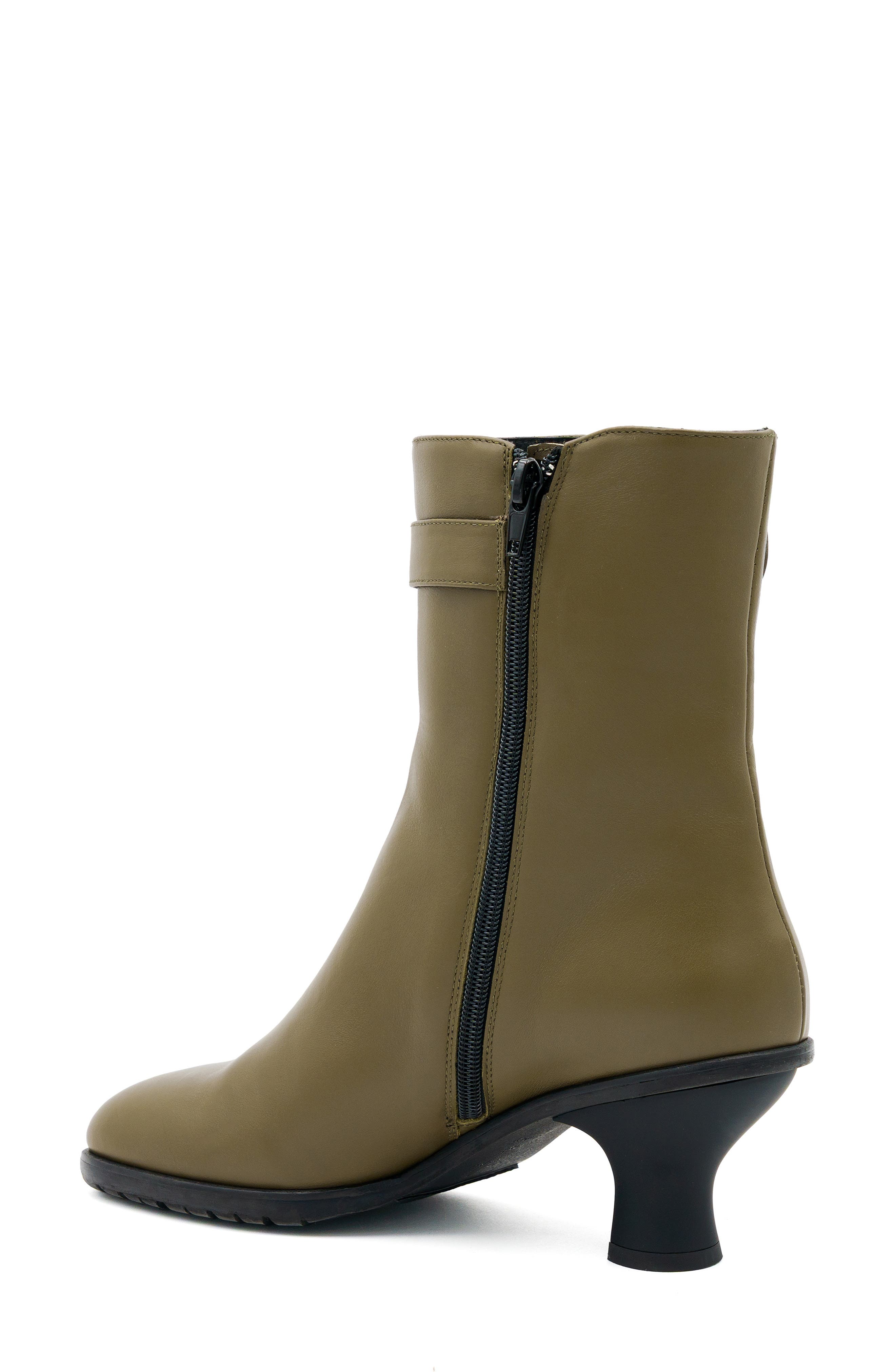 Baronessa Leather Bootie, Alternate, color, MOSS