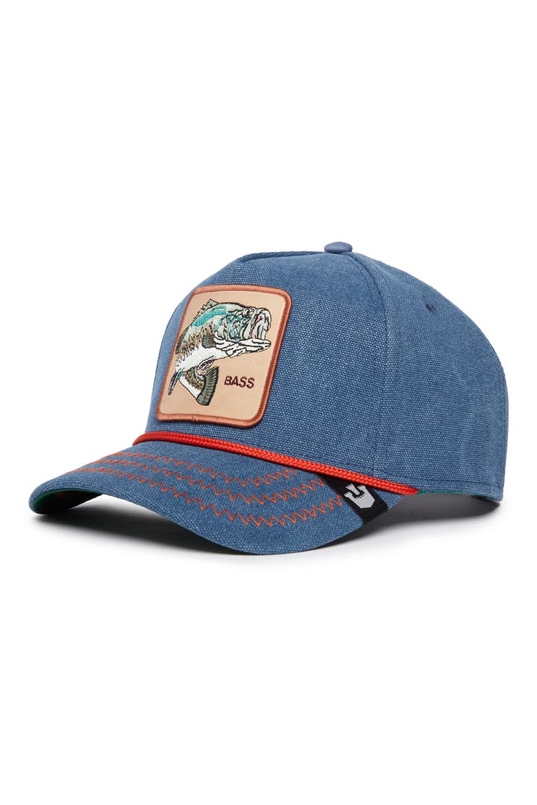 Bass Embroidered Patch Baseball Cap, Main, color, DENIM