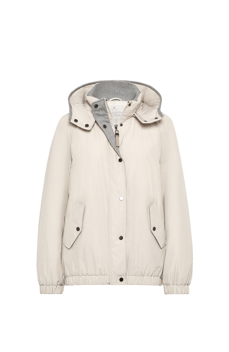 Brunello Cucinelli Water-resistant taffeta down jacket, Main, color, Light Grey