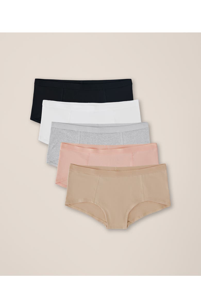 Pact Everyday Boy Short 5-Pack, Alternate, color, Black