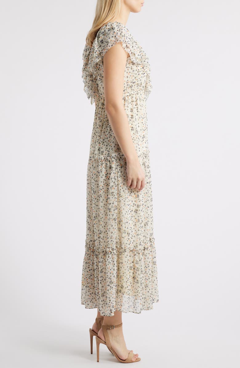 Julia Jordan Floral Tiered Dress, Alternate, color, Ivory Multi