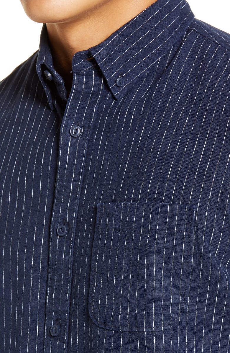 1901 Slim Fit Stripe Short Sleeve Button-Down Shirt, Alternate, color,