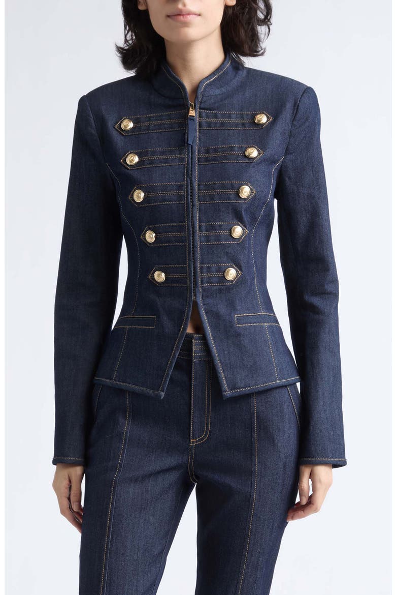 Abbot Military Denim Jacket, Main, color, INDIGO