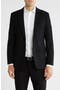 Slim Fit Solid Cotton Blend Textured Blazer