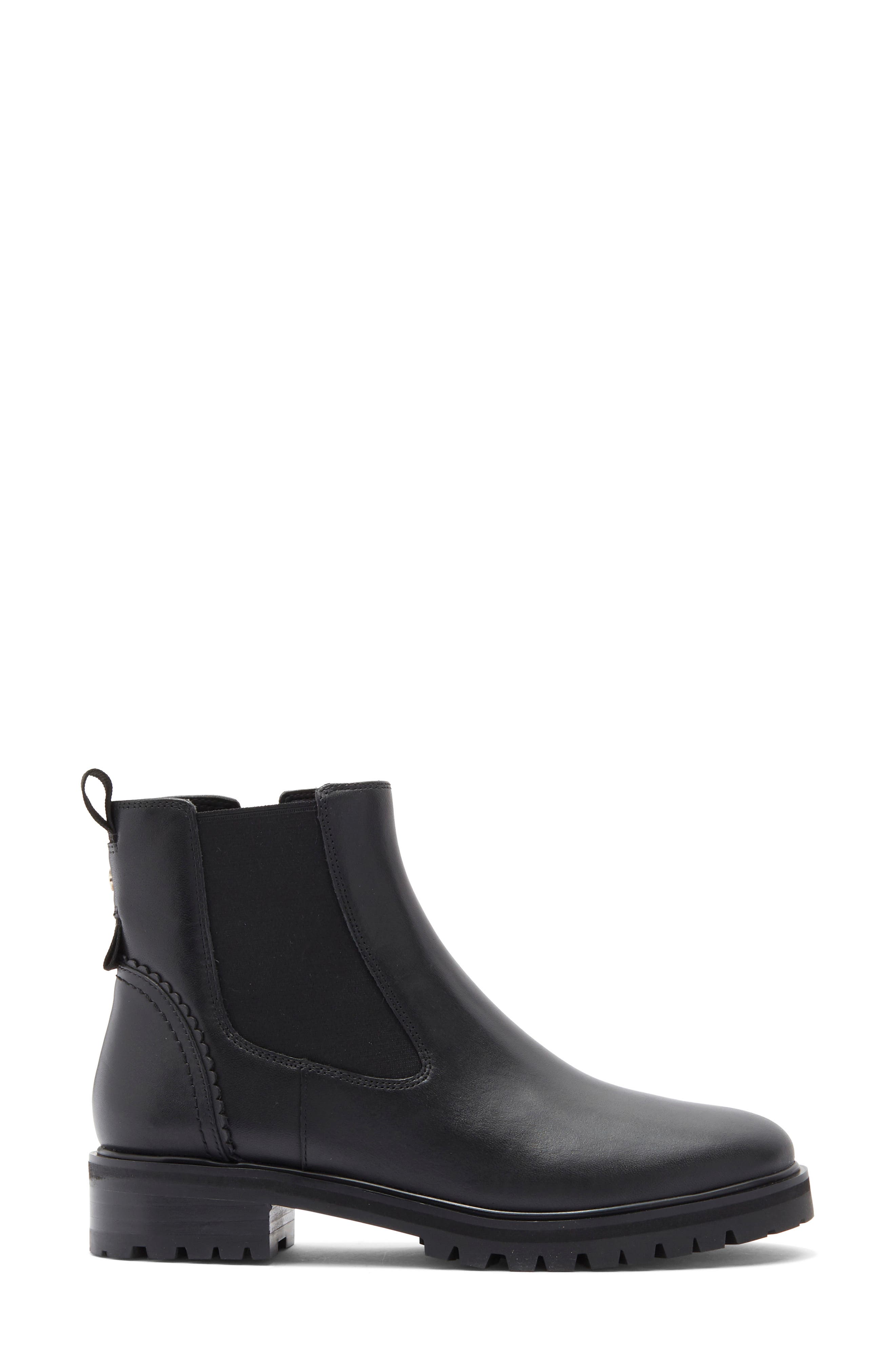Kate Spade New York estelle lug sole boot, Alternate, color, Black