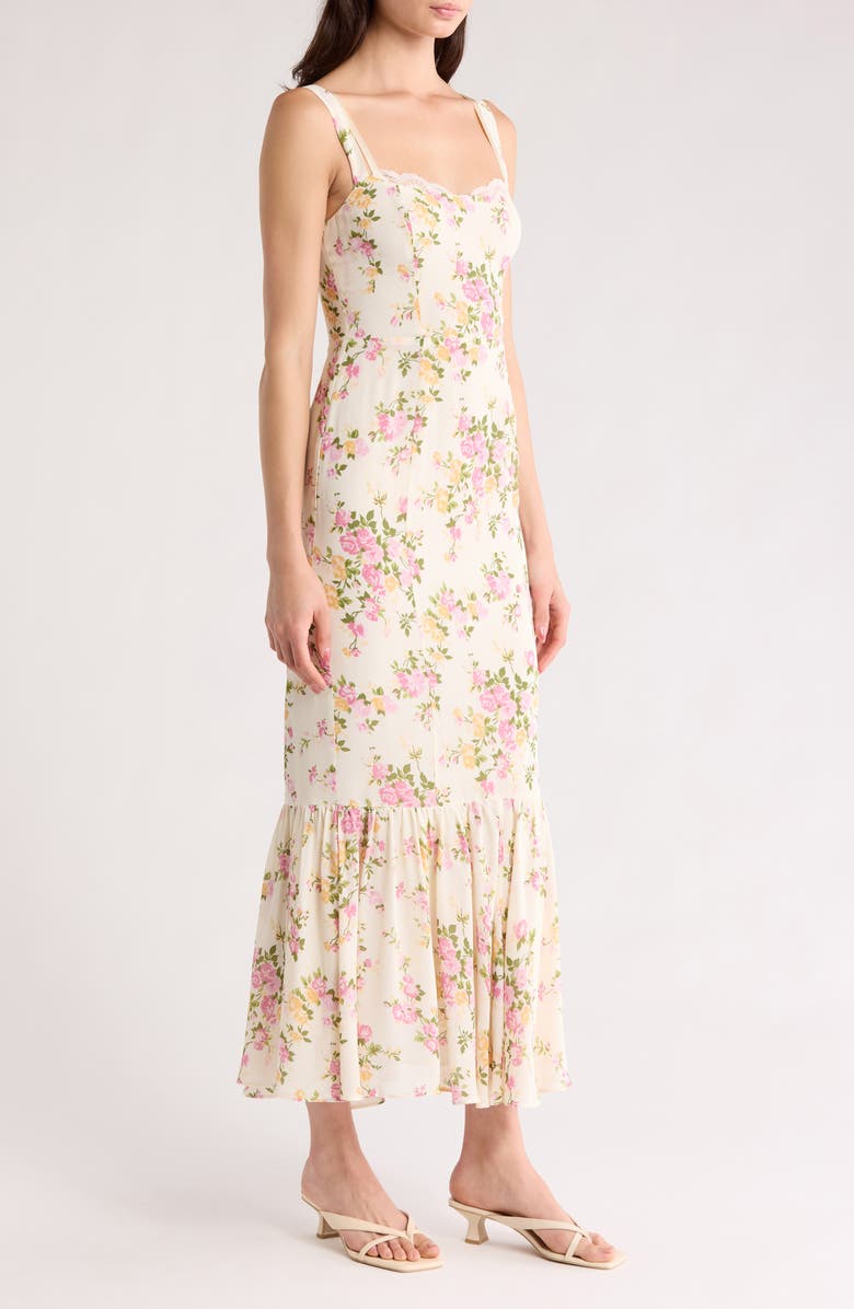 Reformation Irisa Floral Trumpet Dress, Alternate, color, Posy