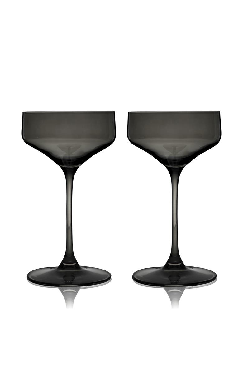 Viski Reserve Nouveau Crystal Coupes, Alternate, color, Black