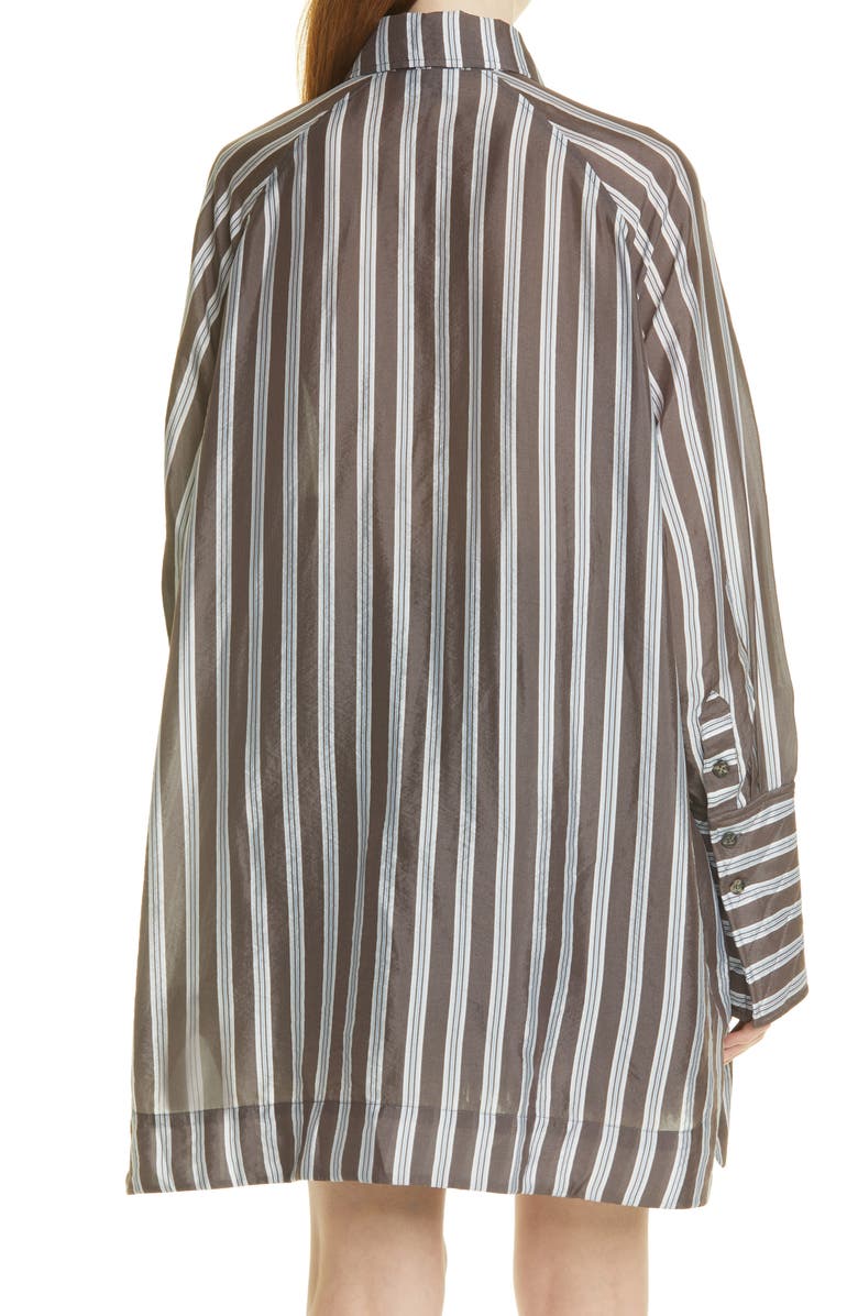 Ganni Stripe Oversize Button-Up Shirt, Alternate, color,