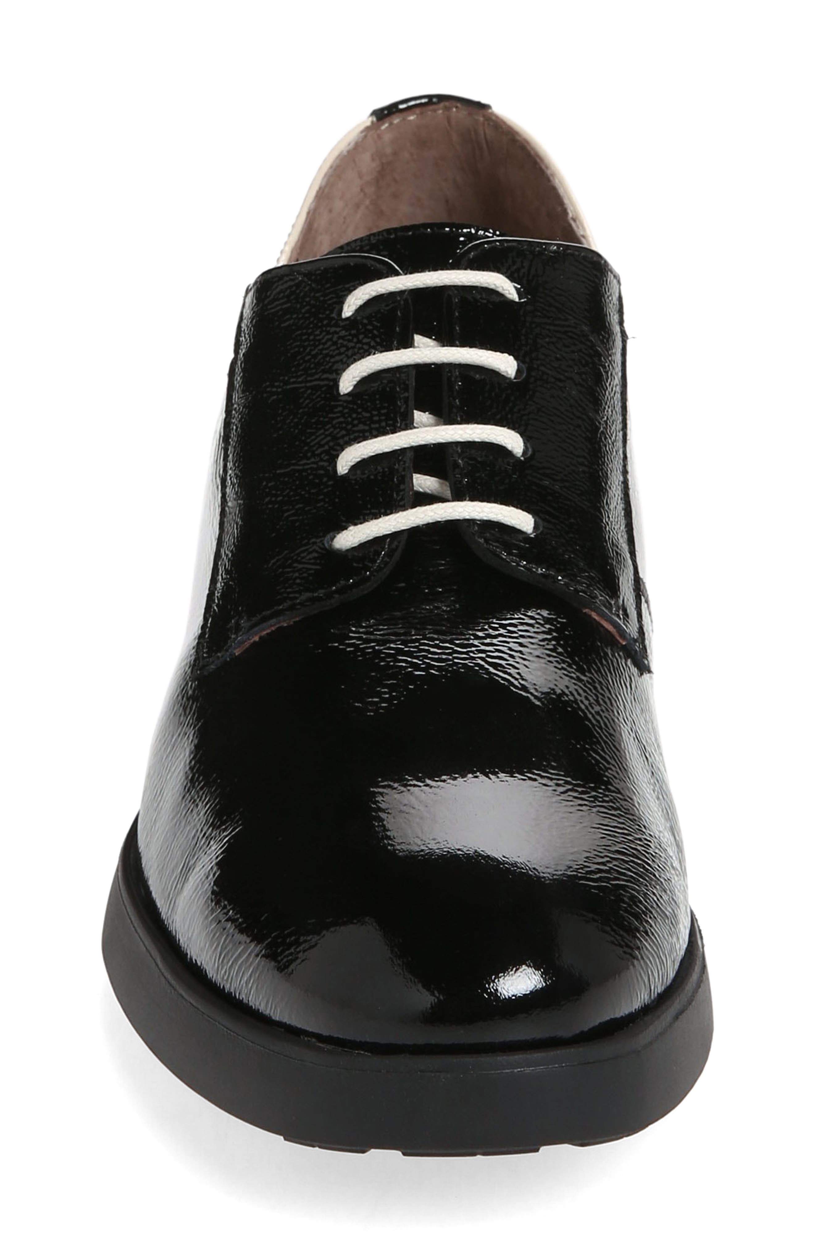 Smart Patent Block Heel Oxford, Alternate, color, BLACK MILK
