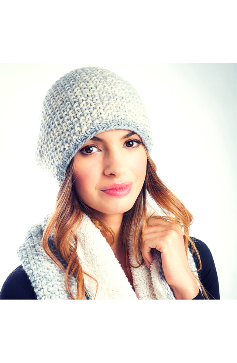 Nirvanna Designs Marich Pattern Long Pull On Cap, Alternate, color, Black