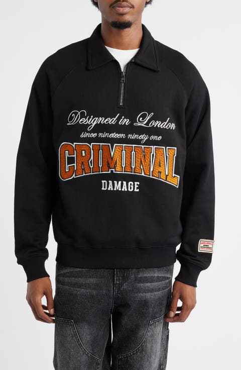 Two Lives Oversize Half Zip Polo Sweatshirt