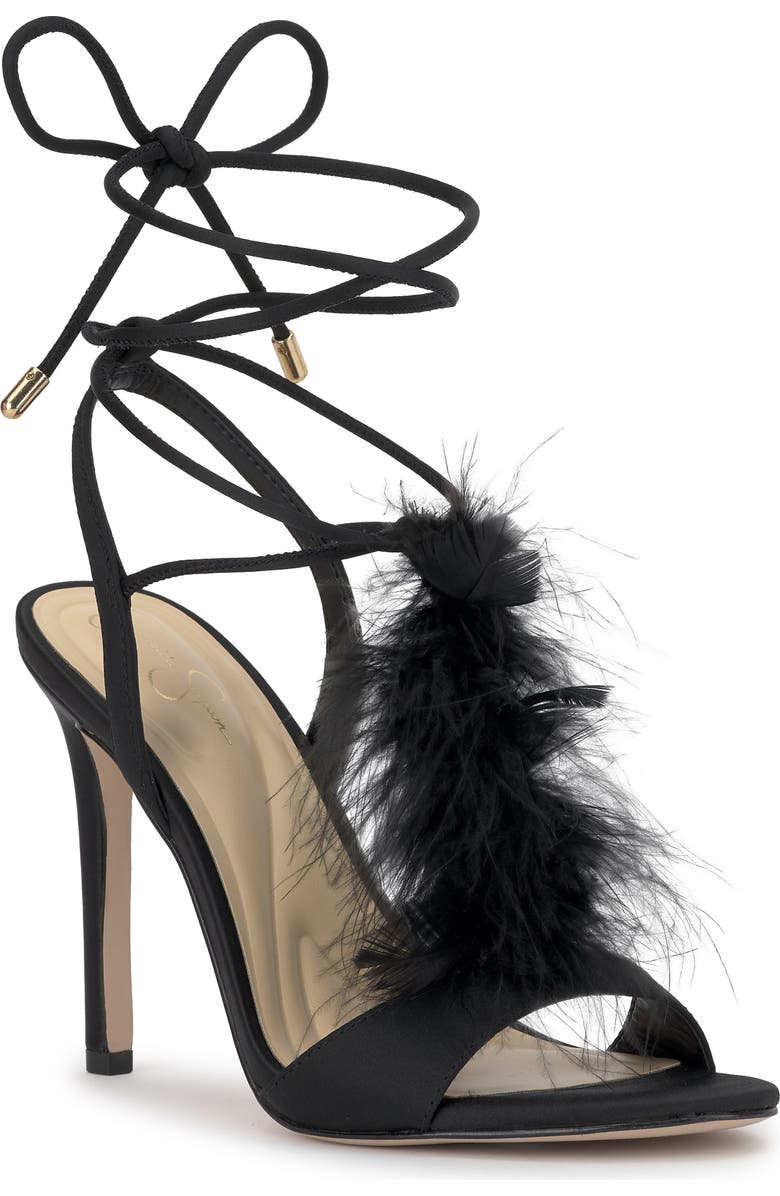 Jessica Simpson Jenzin Ankle Wrap Sandal, Main, color, Black