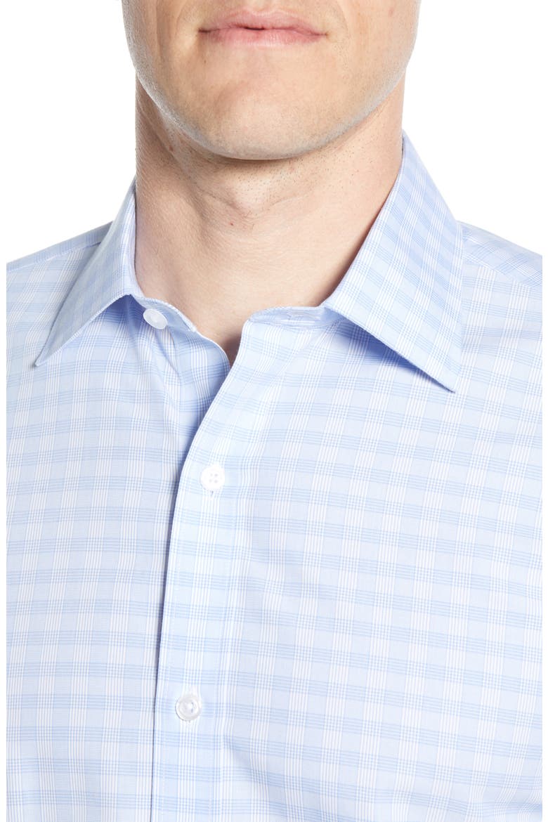 Slim Fit Plaid Dress Shirt, Alternate, color, CORNFLOWER BLUE