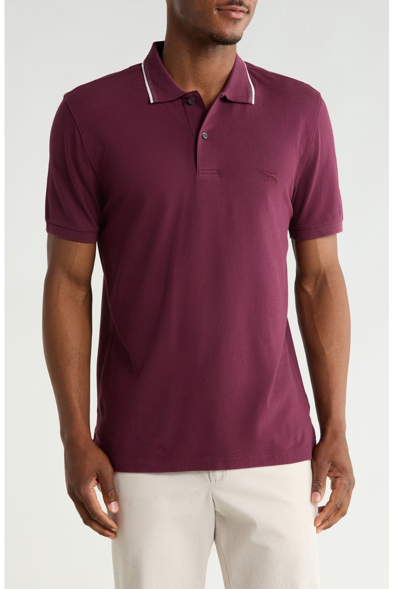 Gowerville Tipped Polo, Main, color, BURGUNDY
