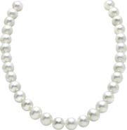The Pearl Source 10.5-11.5mm White Freshwater Pearl Necklace - AAA Quality