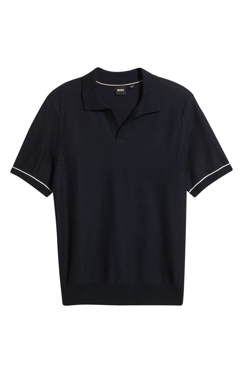 BOSS Jianluca Johnny Collar Polo, Alternate, color, Dk Bu