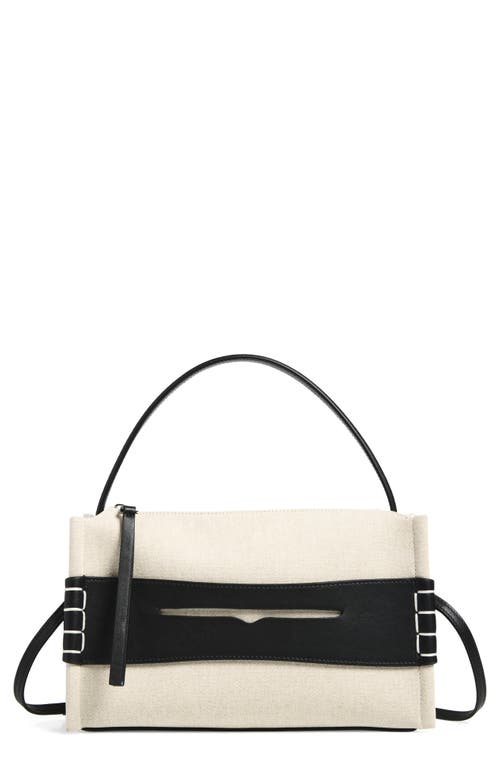 JW Anderson Loafer Canvas Top Handle Bag in Natural/black 157 at Nordstrom