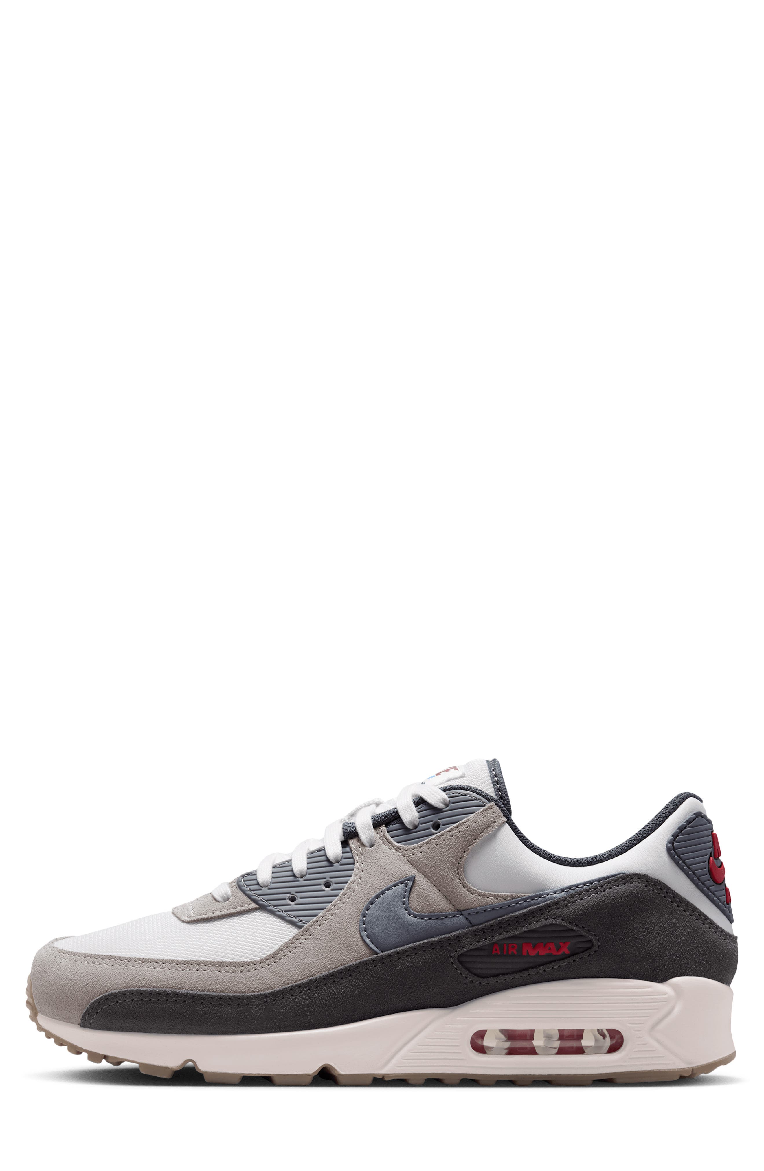 Air Max 90 Premium Sneaker, Alternate, color, WHITE/GREY/ANTHRACITE/GREY