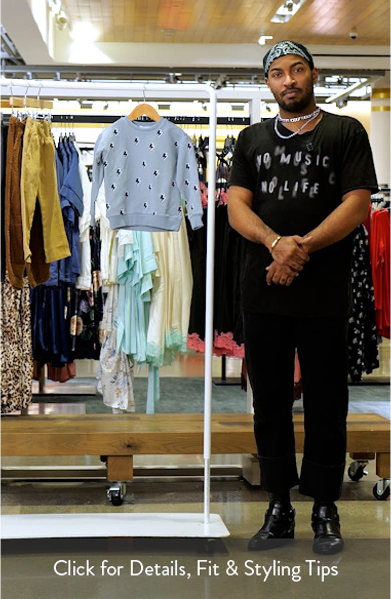 Kids' Lightning Bolt Stretch Organic Cotton Fleece Sweatshirt, sales video thumbnail