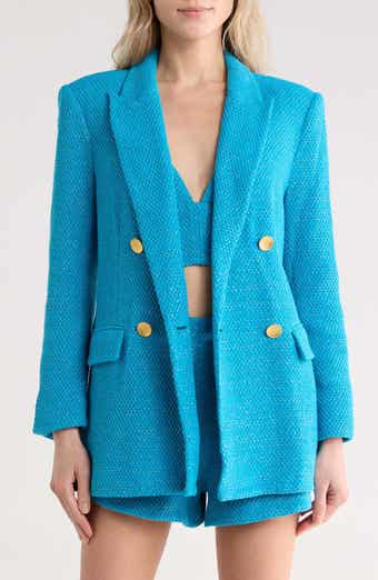 L'AGENCE Riva Double Breasted Knit Blazer